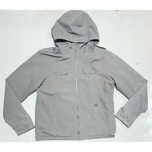 Volcom Men's XL Grey True To This Hooded Jacket Utility Coat Pockets Zip Up